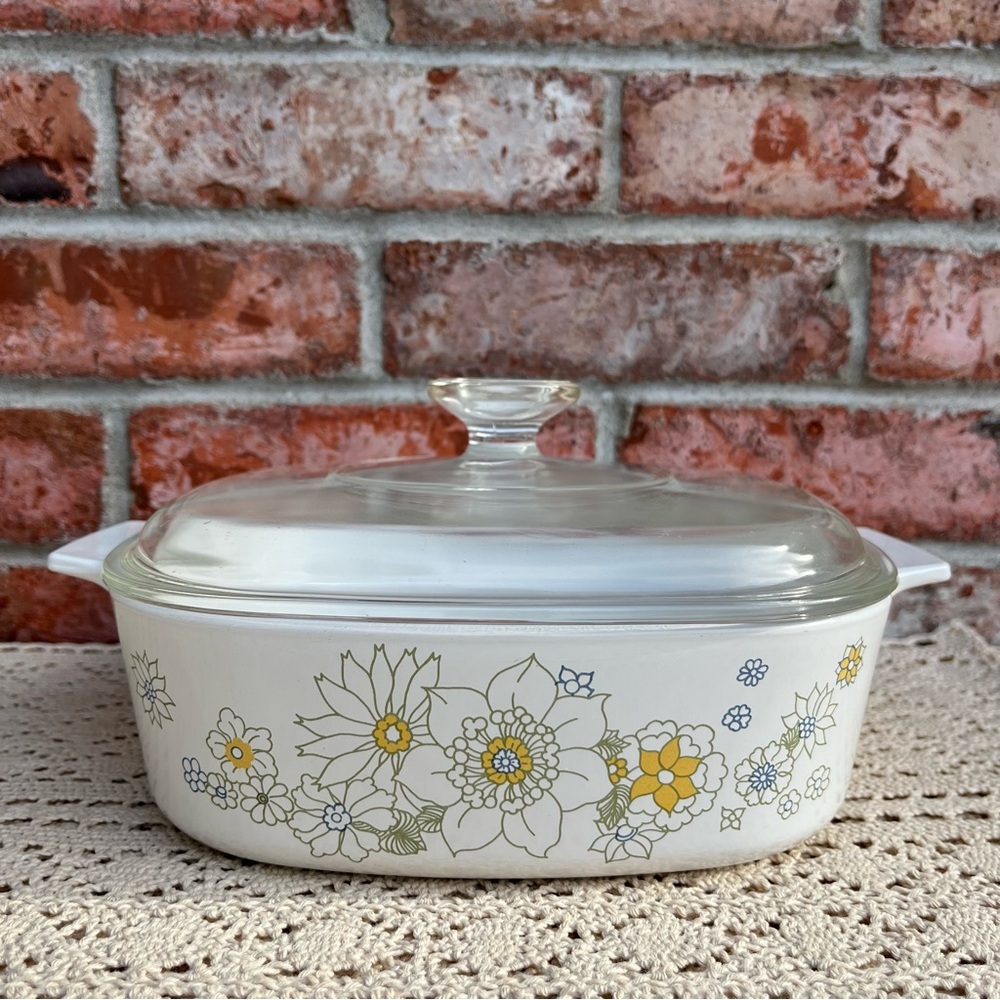 Corning Ware Floral Bouquet A-2-B 2 Qt Casserole Dish w/ Lid Vintage - Picture 3 of 15